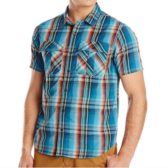 Prana Other - Men’s praNa Mosaic Ostend Short Sleeve button down